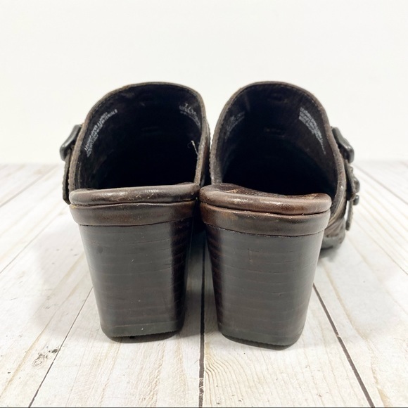 Born Brown Leather Slip-on Heeled Mules 7 / 38 - Picture 4 of 12